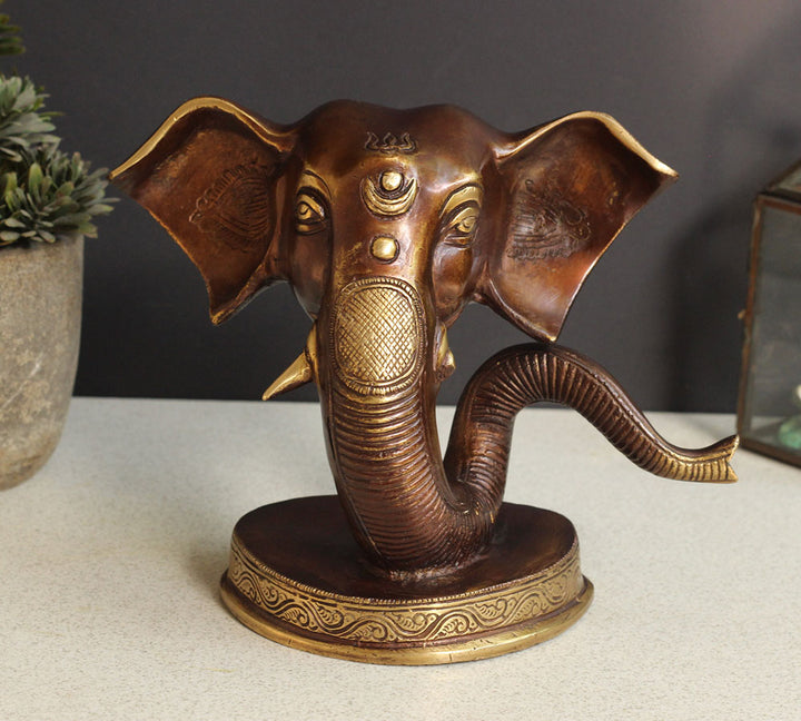 Brass Ganesha Trunk on Stand