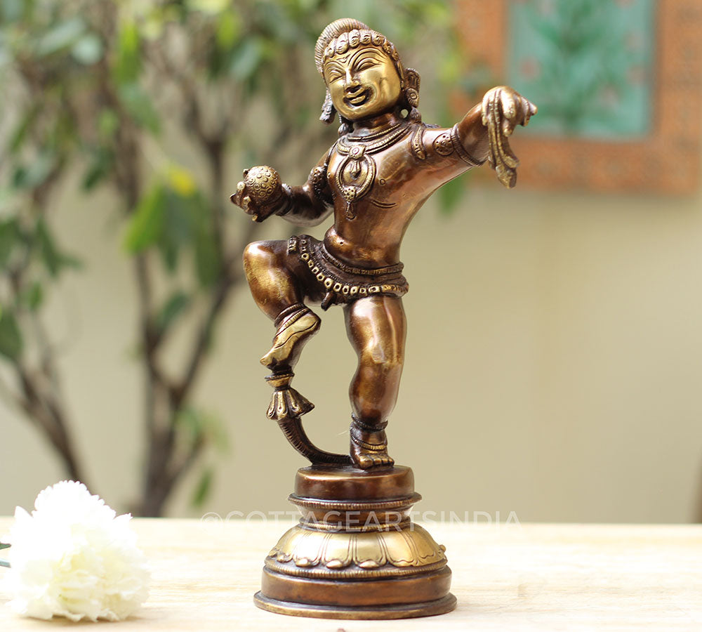 Brass Bala Krishna Dancing 12"