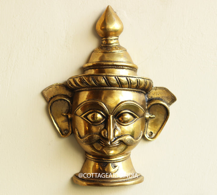 Brass Shiva Mukhlinga Wall Hanging