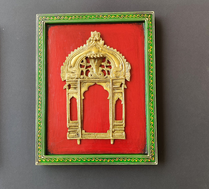 Wooden Frame Brass Prabhawali