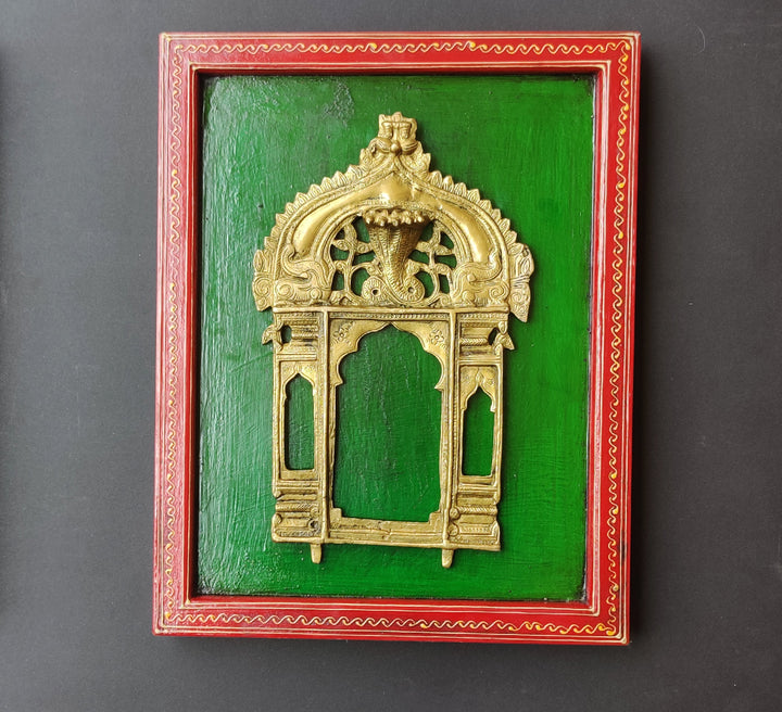 Wooden Frame Brass Prabhawali