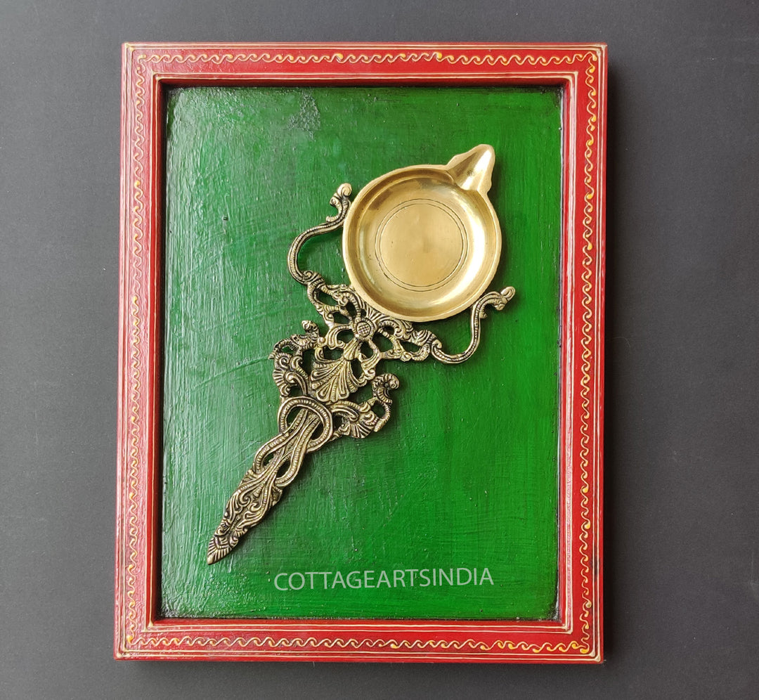 Brass Spoon Wooden Frame