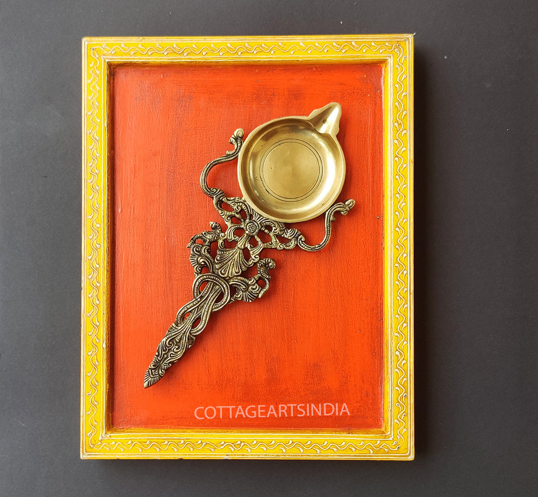 Brass Spoon Wooden Frame