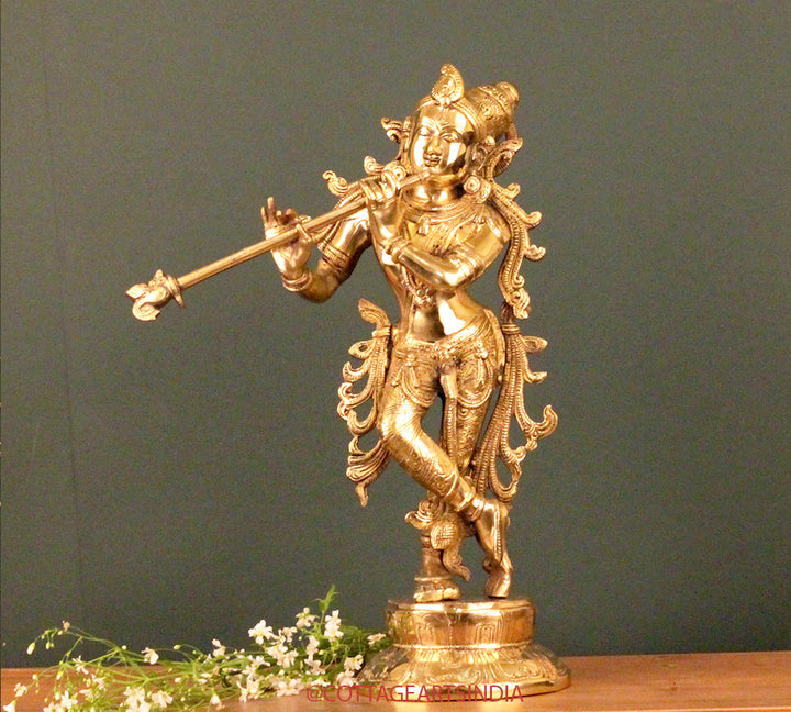 Brass Krishna 18 "