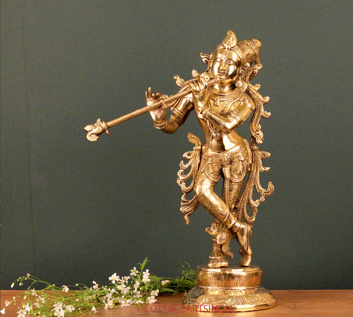 Brass Krishna 18 "