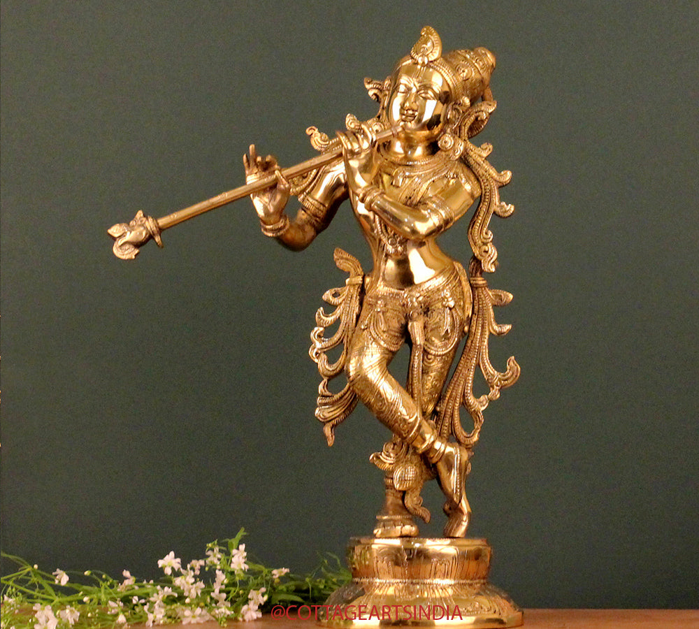 Brass Krishna 18 "