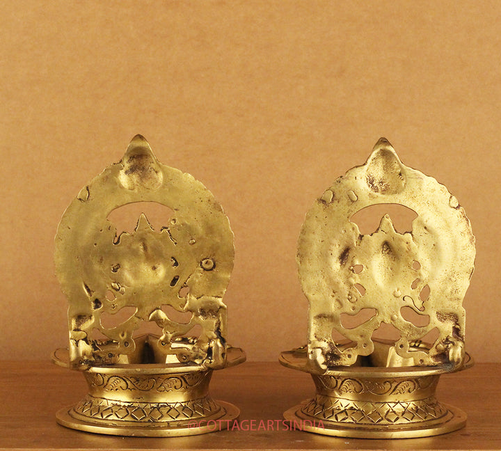 Brass Laxmi Ganesh Vilakku Lamp