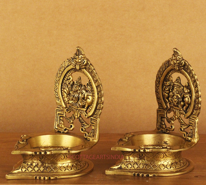 Brass Laxmi Ganesh Vilakku Lamp