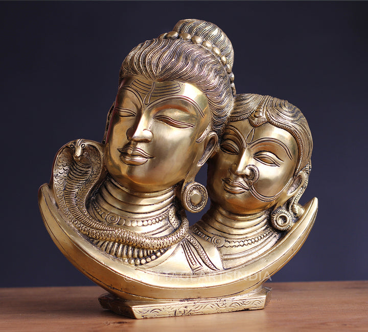 Brass Shiva Parvati Face