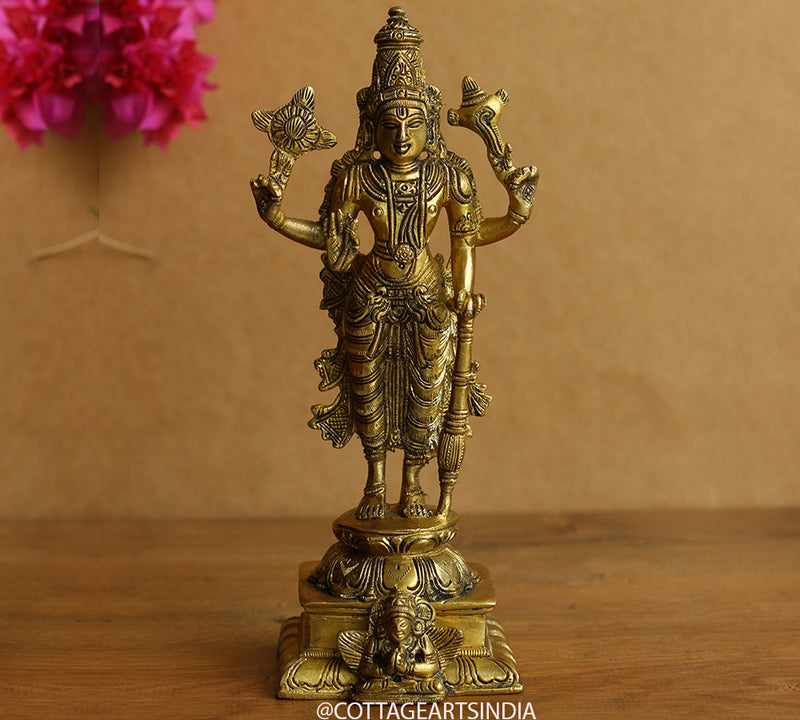 Brass Vishnu Fine Carving