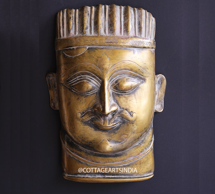 Brass Vintage Finish Shiva Mask Wall hanging