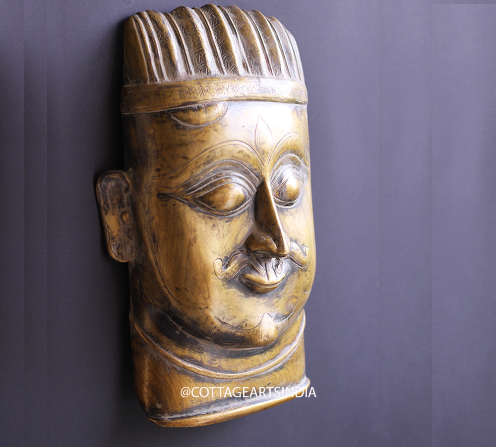 Brass Antique Finish Shiva Mask Wall hanging