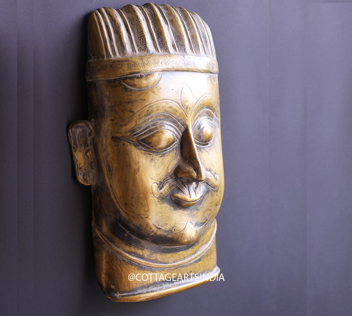 Brass Vintage Finish Shiva Mask Wall hanging