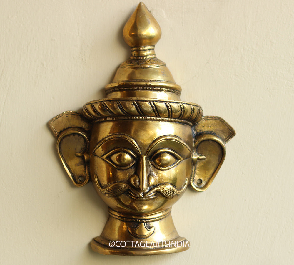 Brass Shiva Mukhlinga Wall Hanging