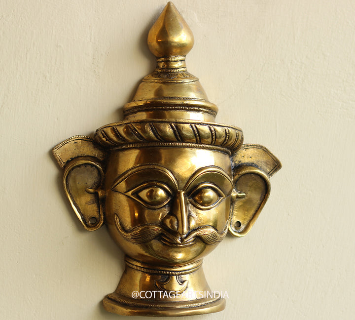 Brass Shiva Mukhlinga Wall Hanging