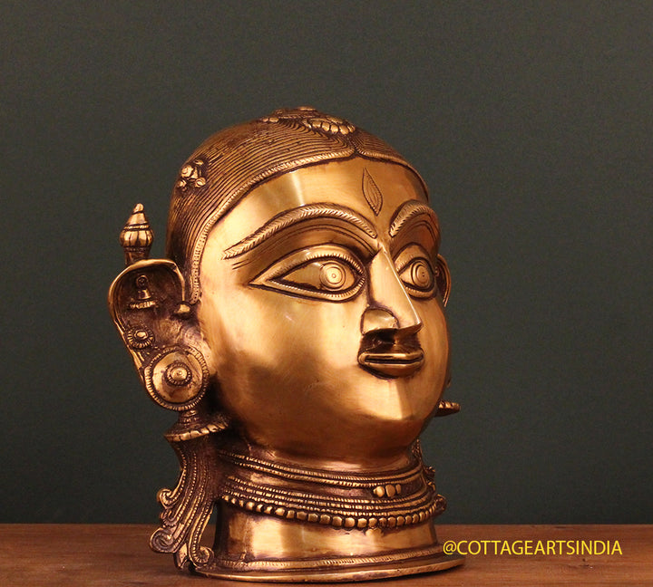 Brass Gauri Head/Mask 10"