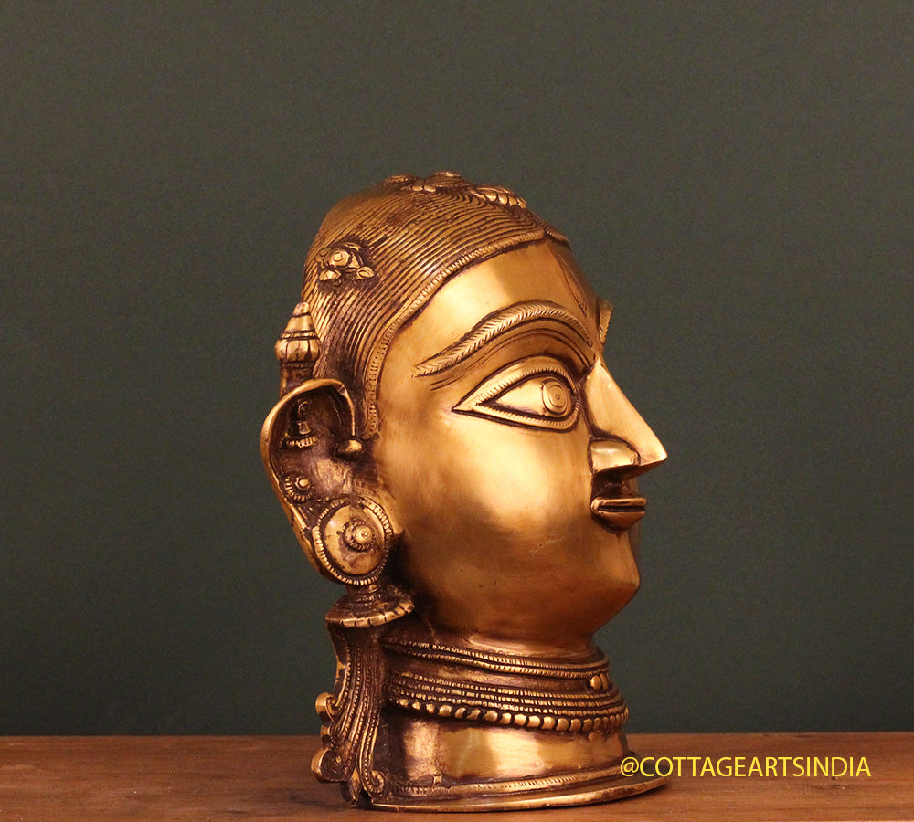 Brass Gauri Head/Mask 10"