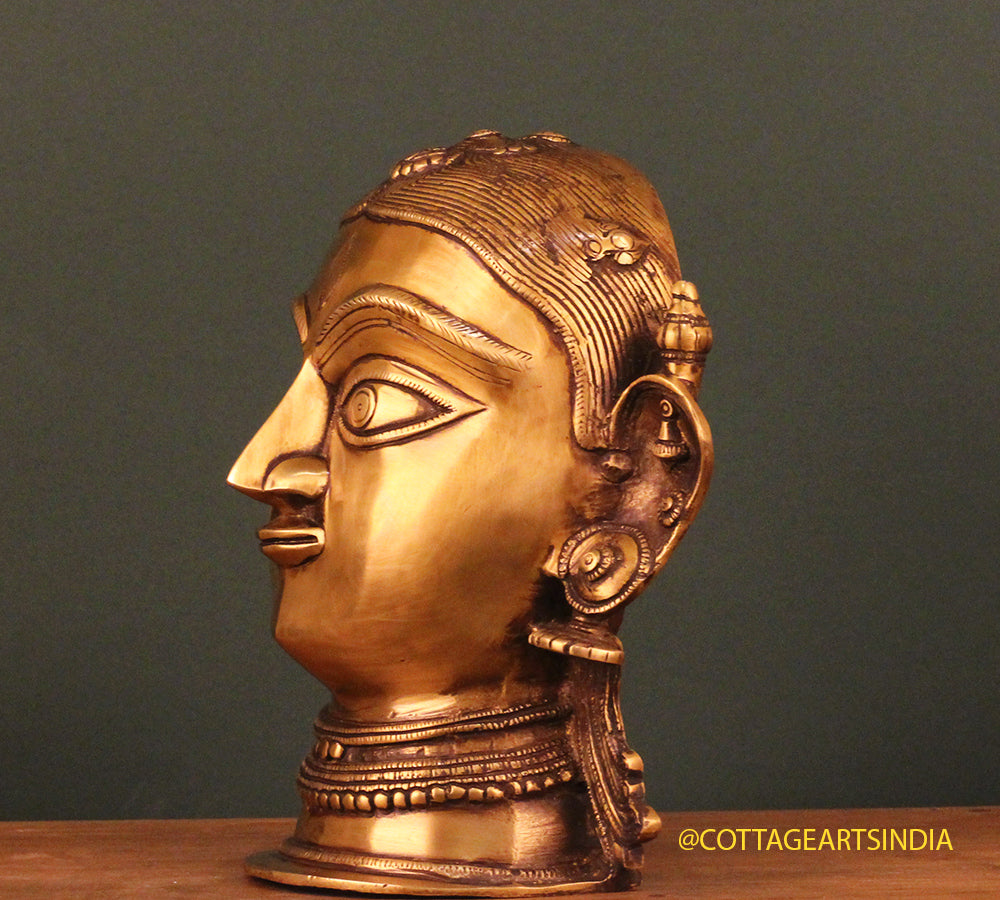 Brass Gauri Head/Mask 10"