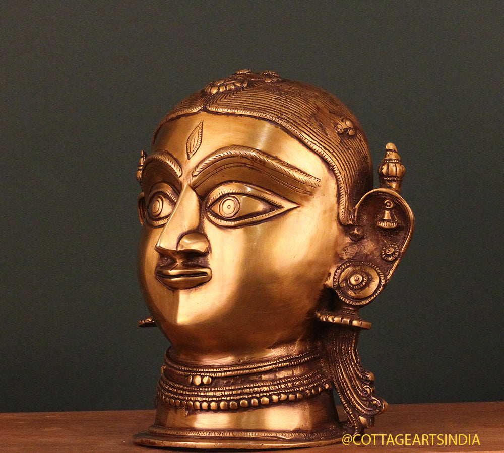 Brass Gauri Head/Mask 10"