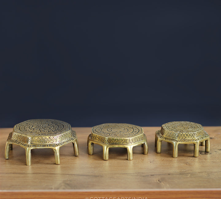 Brass Chowki Set of 3