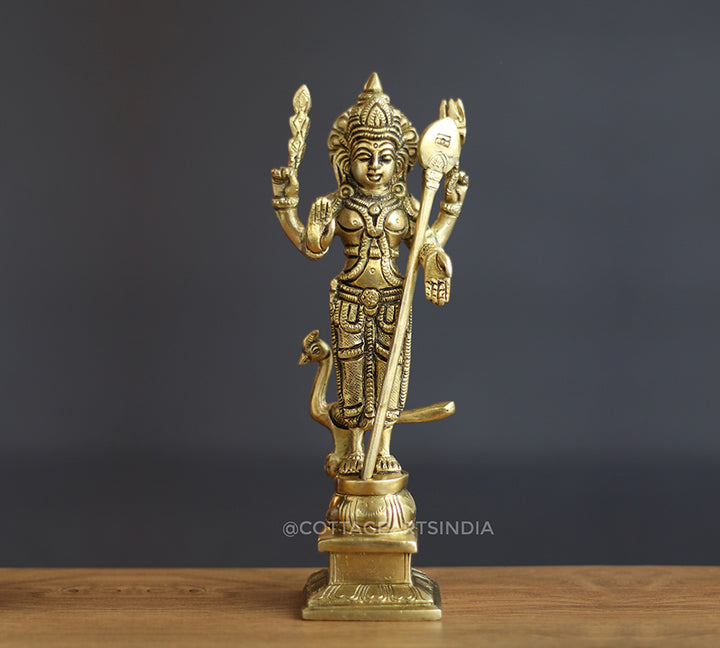 Brass Lord Murugan Peacock Statue