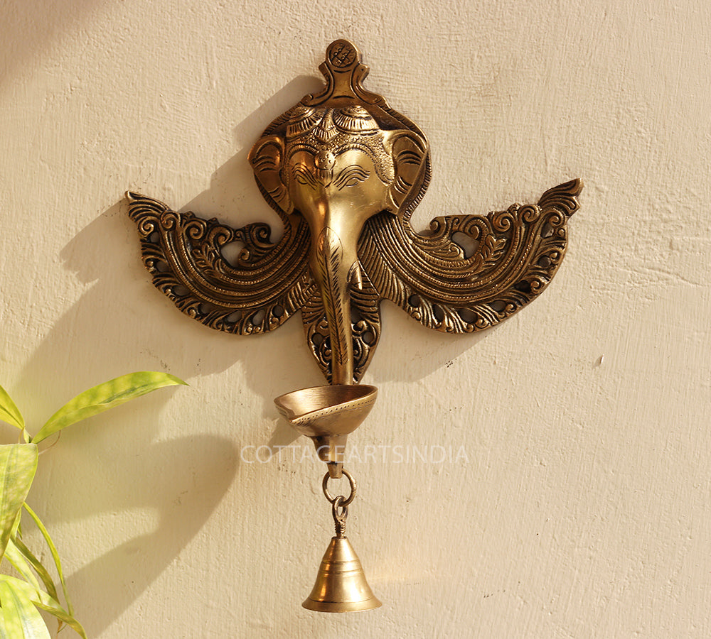 Brass Ganesha Wall Hanging Diya