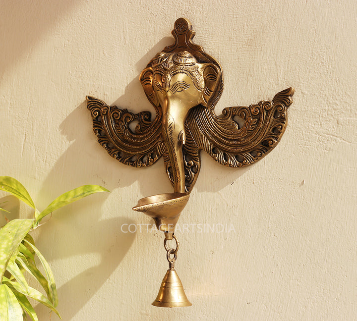 Brass Ganesha Wall Hanging Diya