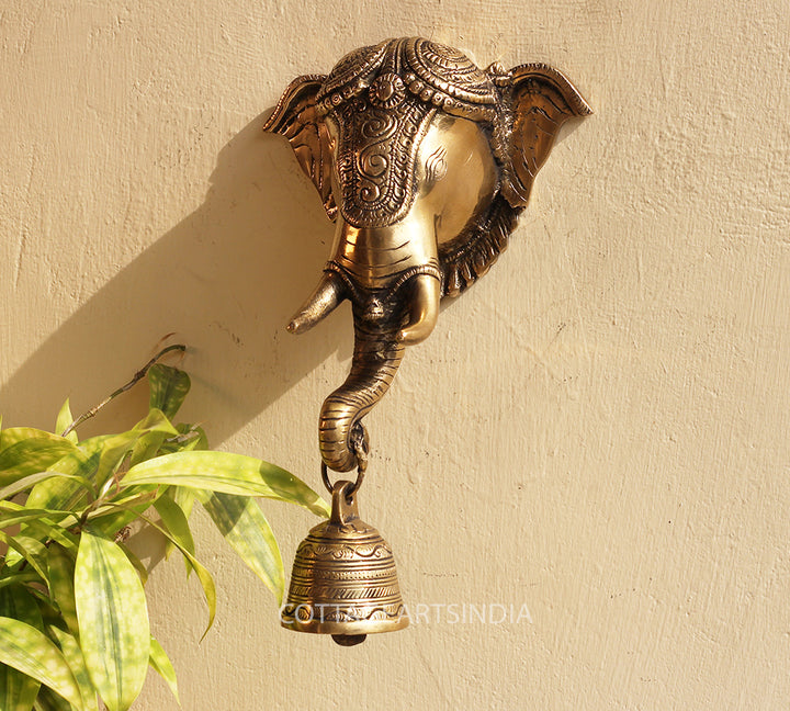 Brass Elephat Bell Wall Hanging