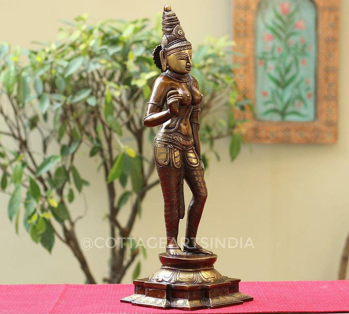 Brass Parvati Uma Parameshwari 18"