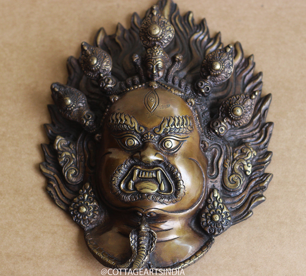 Brass Bhairava  Mask Wall Hanging