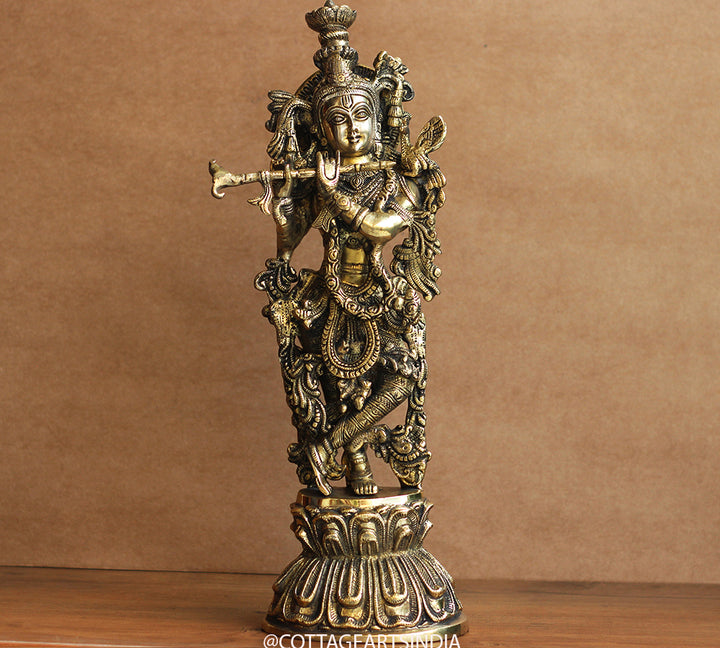 Brass Krishna 18"