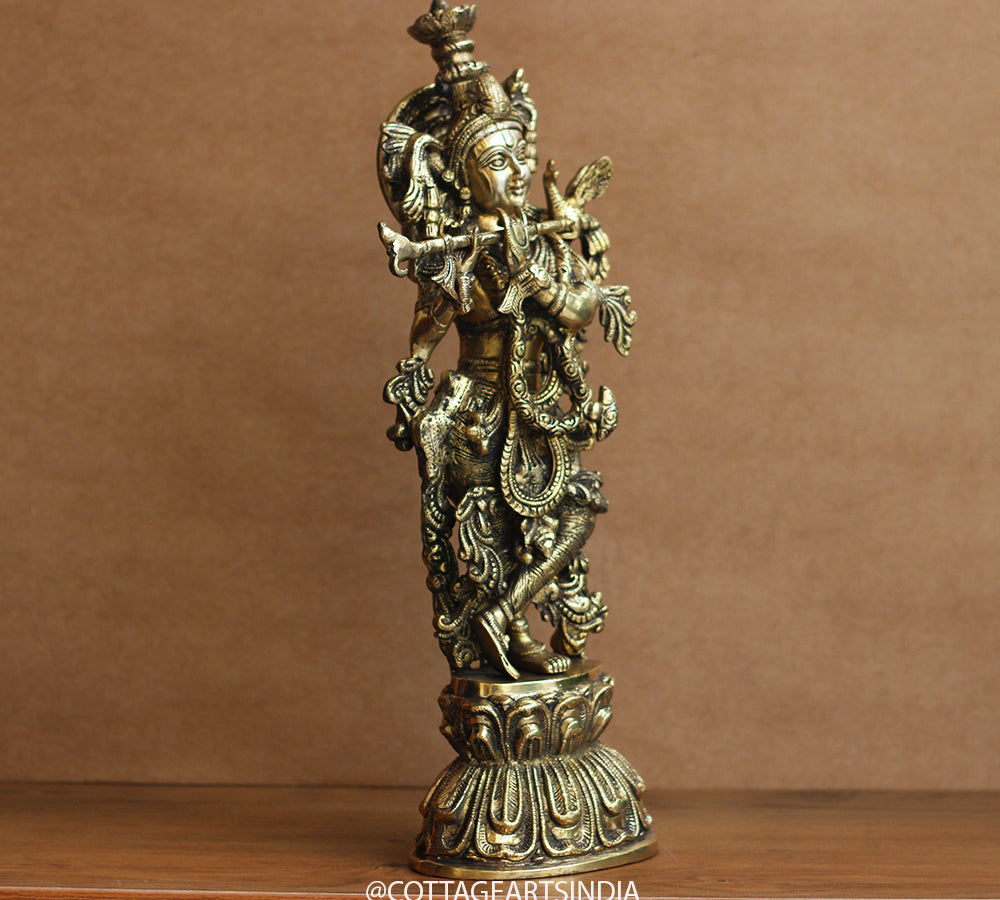 Brass Krishna 18"