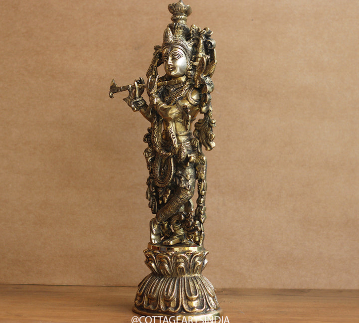 Brass Krishna 18"