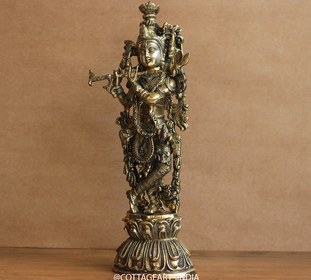 Brass Krishna 18"