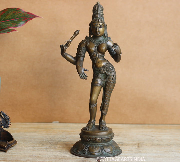 Brass Ardhnarshwar Bronze Finish 13"