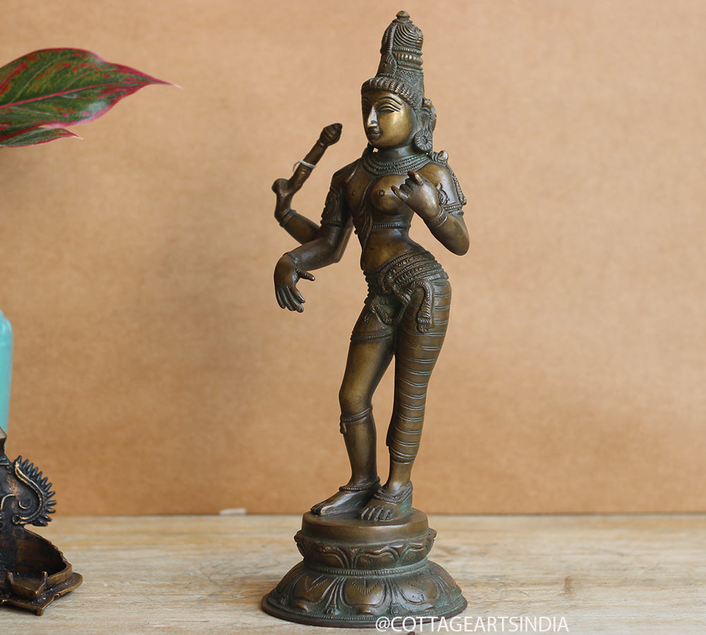 Brass Ardhnarshwar Bronze Finish 13"