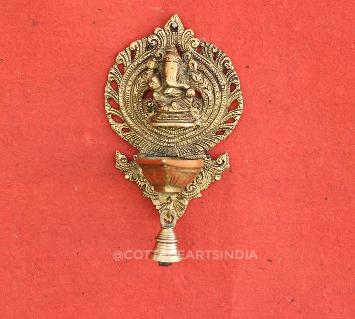 Brass Ganesha Wall Diya