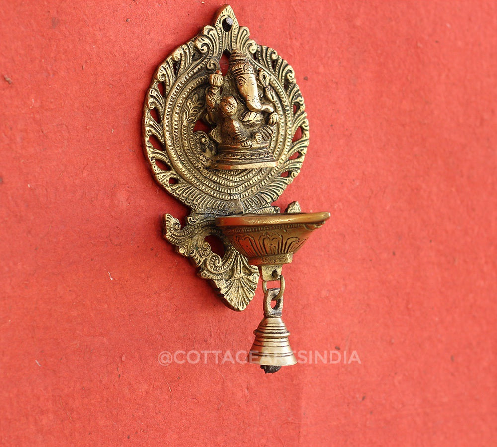 Brass Ganesha Wall Diya