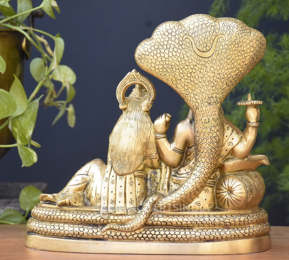 Brass Laxmi Narayan and Sheshnaag