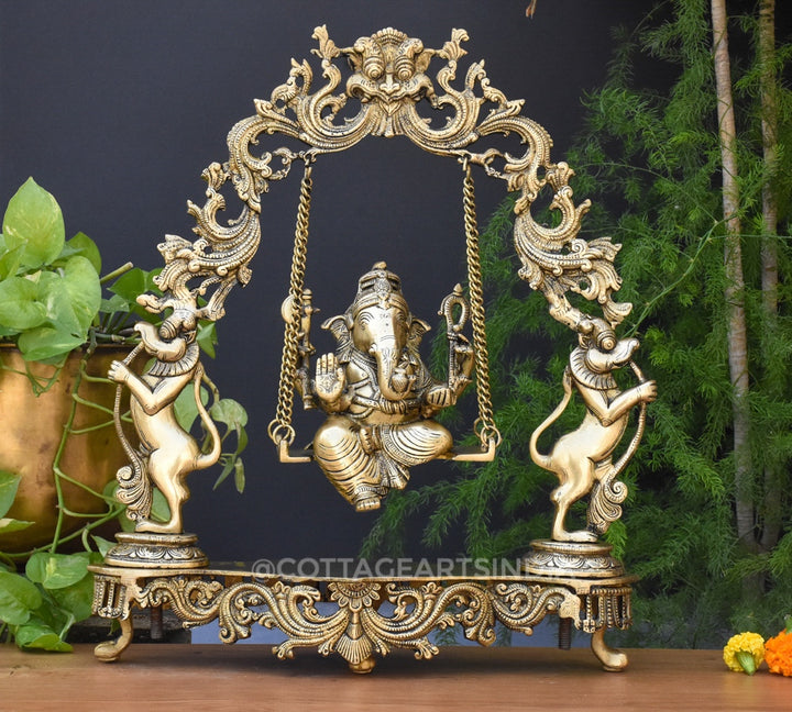 Brass Ganesha On Prabhawali Swing