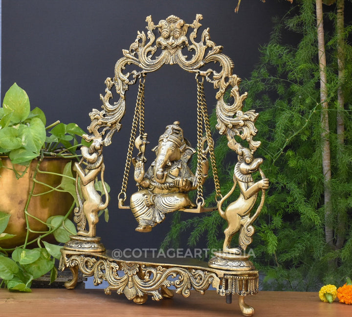 Brass Ganesha On Prabhawali Swing