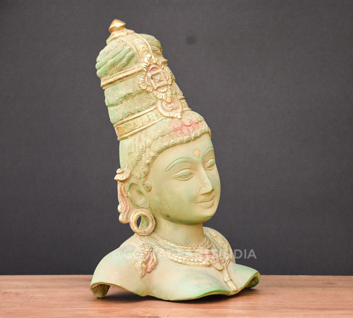 Brass Parvati Bust Rustic Patina/Gold finish