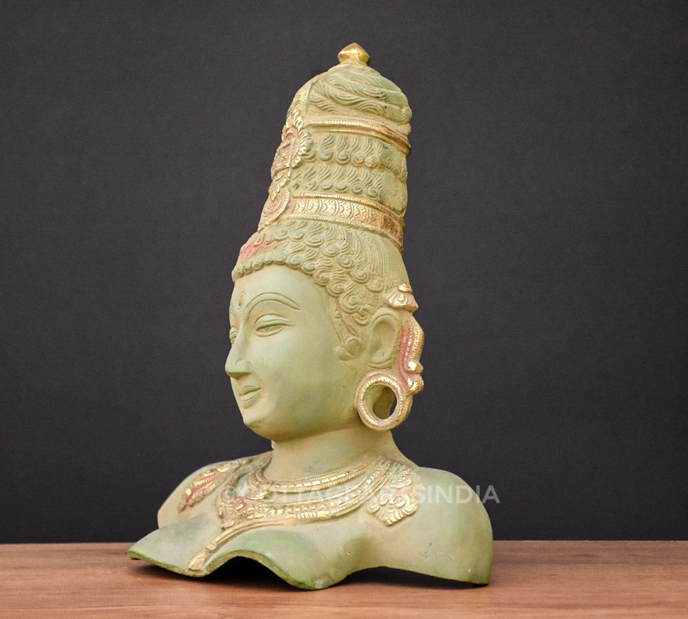 Brass Parvati Bust Rustic Patina/Gold finish