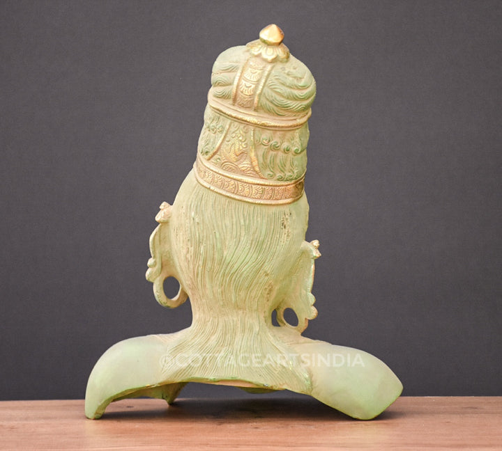 Brass Parvati Bust Rustic Patina/Gold finish