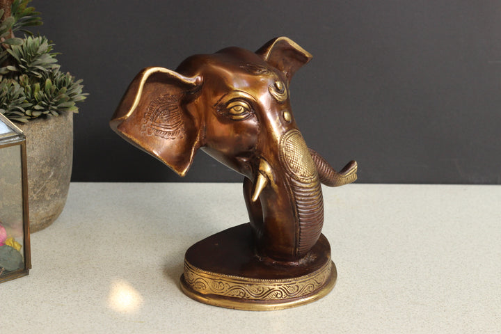 Brass Ganesha Trunk on Stand