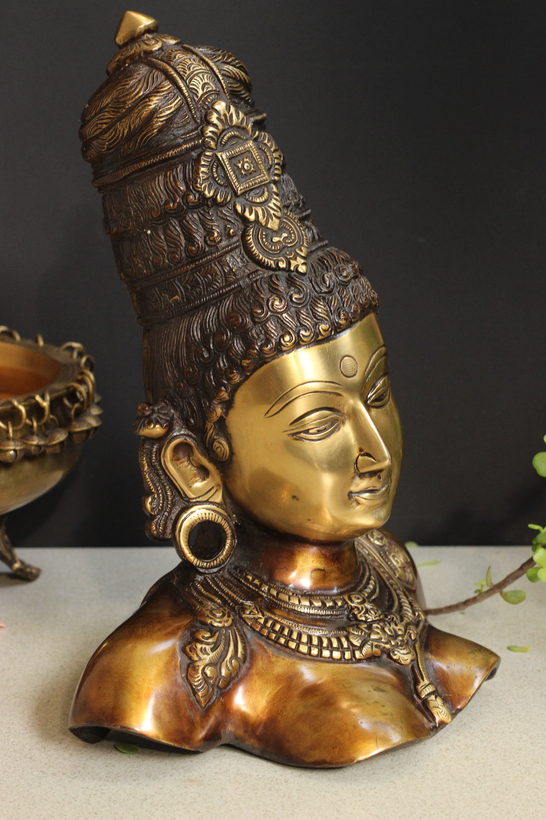 Brass Parvati Bust