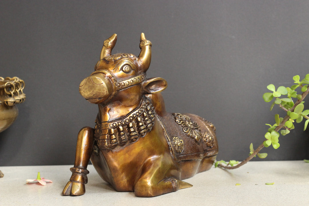 Brass Nandi Carving Work