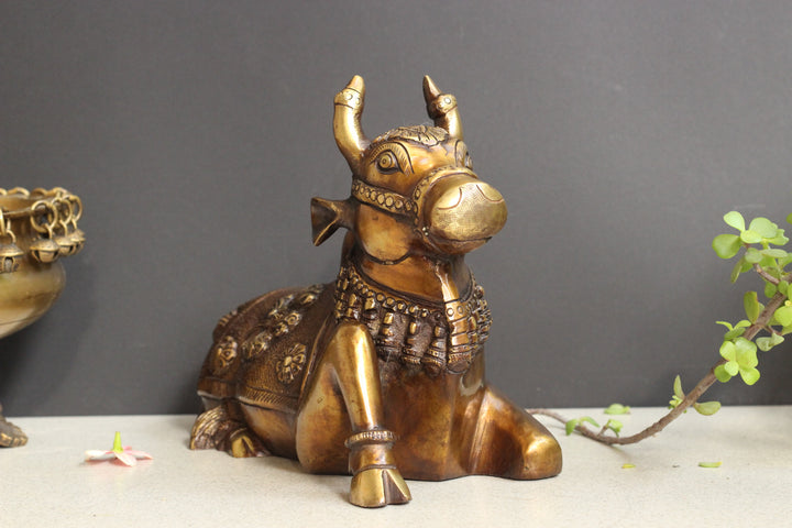 Brass Nandi Carving Work