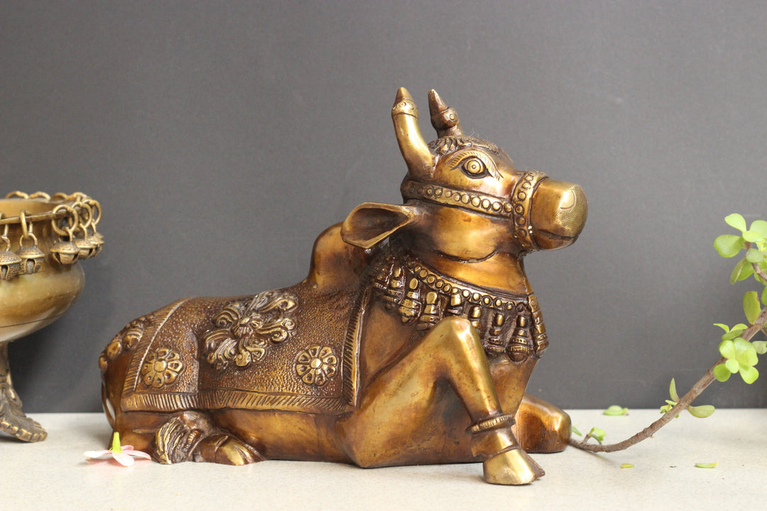 Brass Nandi Carving Work