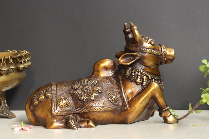 Brass Nandi Carving Work